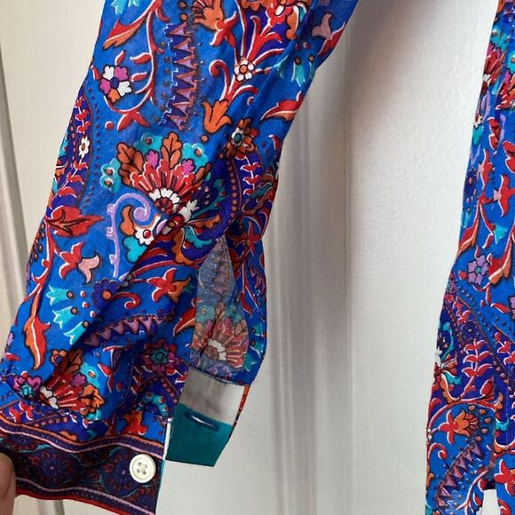 NWT New Loft Blue Floral Softened Shirt Size XS - Picture 5 of 12